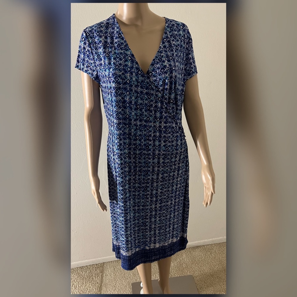Jones New York Signature Blue Multi Dress